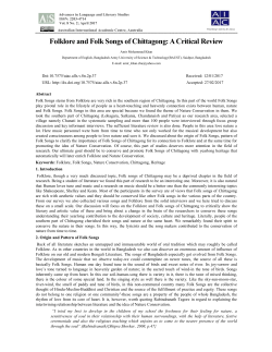 Folklore and Folk Songs of Chittagong