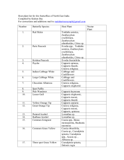 Host plant list for few butterflies of North East India Compiled by