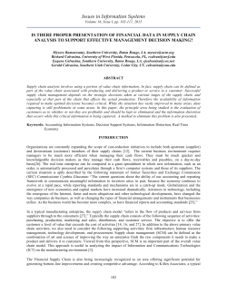 is there proper presentation of financial data in supply chain