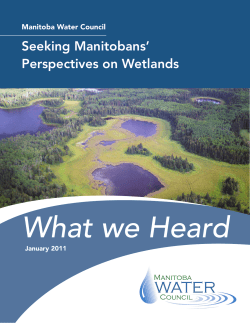 Seeking Manitobans` Perspectives on Wetlands
