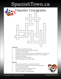 Spanish Crossword Puzzle - Sports