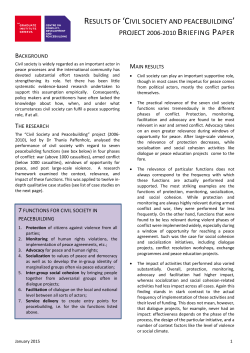 results of `civil society and peacebuilding`