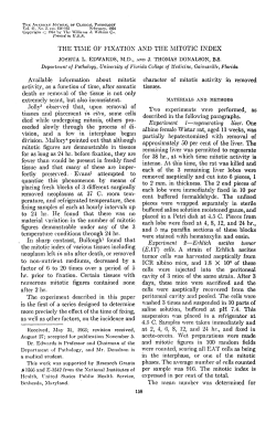 THE TIME OF FIXATION AND THE MITOTIC INDEX Available