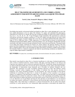 heat transfer measurements and correlations
