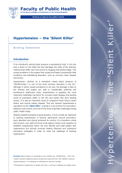 Hypertension - the `silent killer`