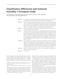 Classification differences and maternal mortality: a European study