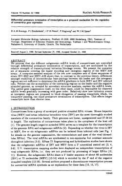 Differential premature termination of transcription as a proposed