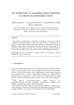 An architecture to coordinate fuzzy behaviors to control an