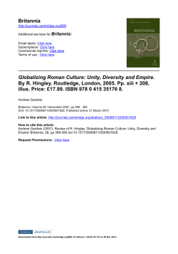 Britannia Globalizing Roman Culture: Unity, Diversity and Empire