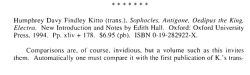 (trans.). Sophocles. Antigone. Oedipus the King. Electra