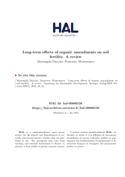 Long-term effects of organic amendments on soil fertility - HAL