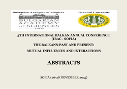 ABSTRACTS - 5th International Balkan Annual Conference