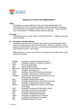 Glossary of Terms and Abbreviations