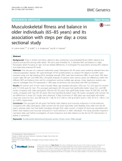Musculoskeletal fitness and balance in older individuals (65&ndash;85