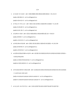 12.4 1. a= b= axb = (3(5)-(0)(0))-(2(5)-(0)(1))+(2(0)