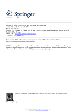 Latino/As, Asian Americans, and the Black
