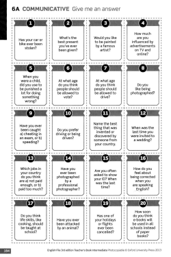 6A COMMUNICATIVE Give me an answer
