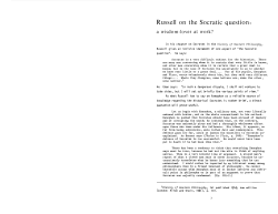 Russell on the Socratic Question