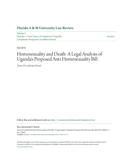 Homosexuality and Death: A Legal Analysis of Uganda`s Proposed