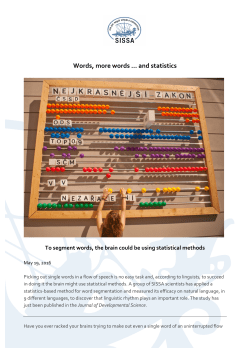 Words, more words … and statistics