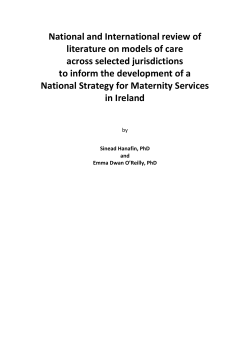 National and International review of literature on models of care