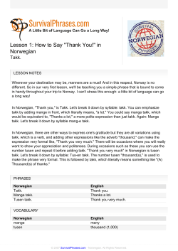 Lesson 1: How to Say "Thank You!" in Norwegian