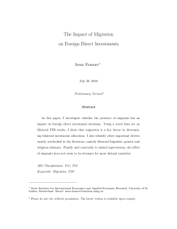 The Impact of Migration on Foreign Direct Investments