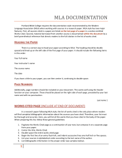 a Style Guide and MLA Instruction Sheet
