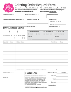 Catering Order Request Form