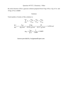 Question #67527, Chemistry / Other the mole fraction of He is