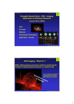 ENA - Imaging Application to Planetary Research ENA Imaging