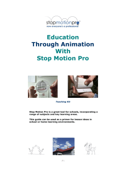 Education Through Animation With Stop Motion Pro