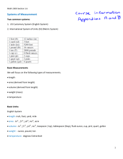 Systems of Measurement