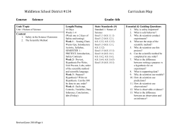 Middleton School District #134 Curriculum Map