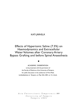 Effects of Hypertonic Saline (7.5%) on Haemodynamics