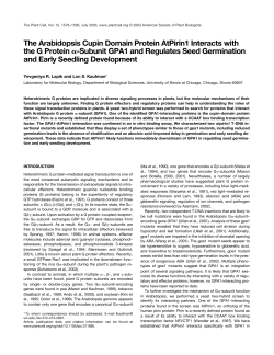 The Arabidopsis Cupin Domain Protein AtPirin1