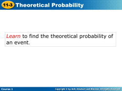 11-3 Theoretical Probability