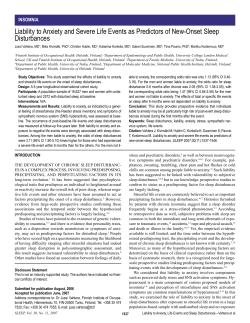 Liability to Anxiety and Severe Life Events as Predictors of