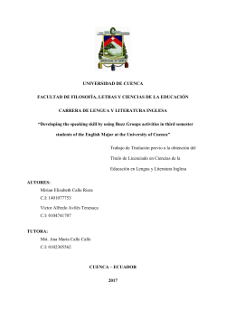 UNIVERSIDAD DE CUENCA FACULTAD DE FILOSOF&Iacute;A, LETRAS