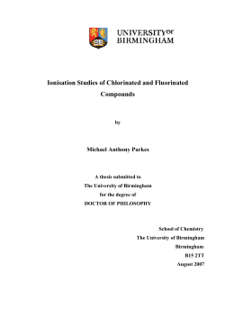 Ionisation Studies of Chlorinated and Fluorinated Compounds