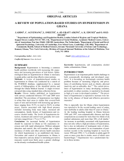 A review of population-based studies on hypertension in Ghana