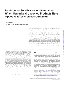Products as Self-Evaluation Standards: When Owned and Unowned