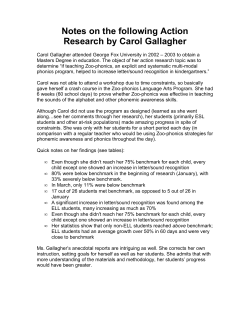 Notes on the following Action Research by Carol - Zoo