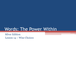 Words: The Power Within - Endeavor Charter School