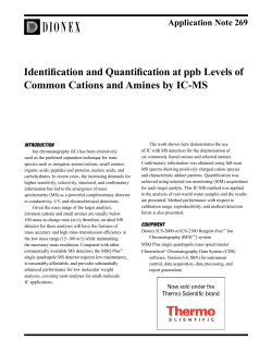 Identification and Quantification at ppb Levels of Common Cations
