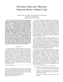 Persistent Data-only Malware: Function Hooks
