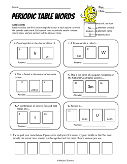 Periodic Table Words