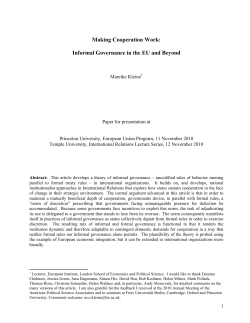 Informal Governance in the EU and Beyond