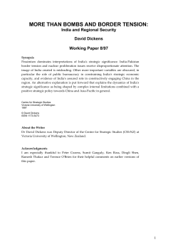 pdfMORE THAN BOMBS AND BORDER TENSION: India and