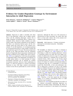 Evidence for Gender-Dependent Genotype by Environment